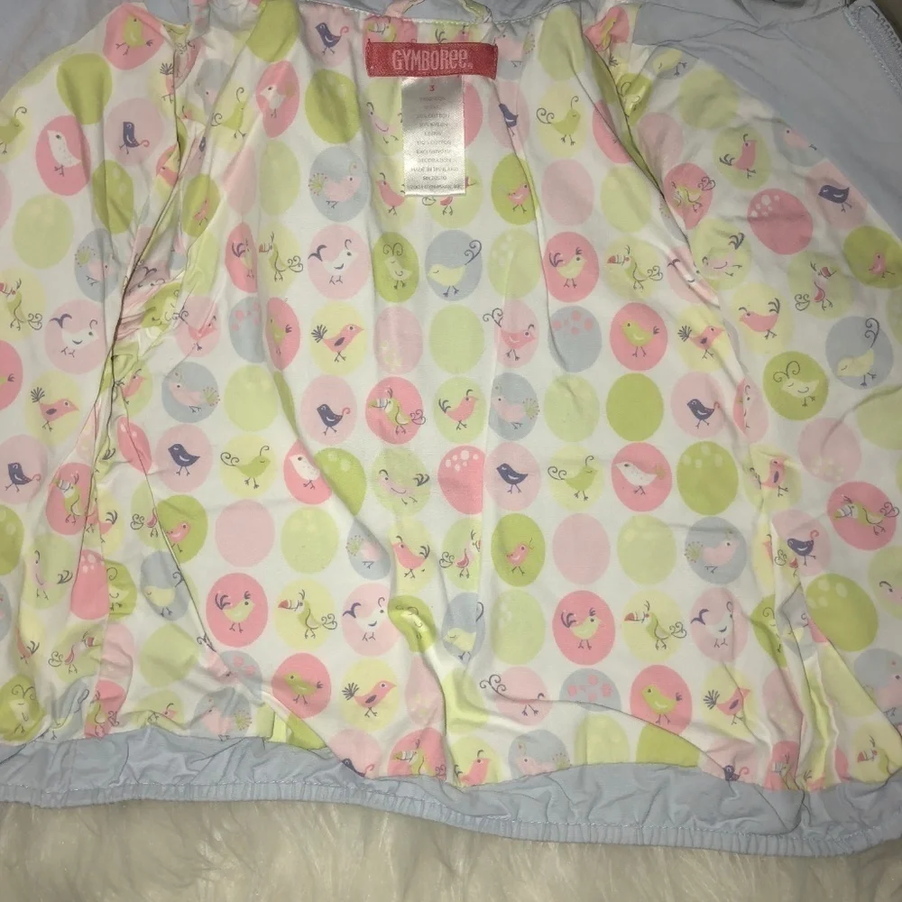 HOST PICK GYMBOREE Girls A Birds Life Zipper Jacket Sz 3T